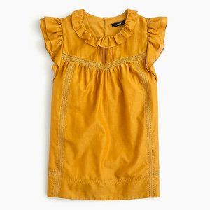 ISO!!! J crew Flutter Sleeve silk cotton voile top XS, yellow